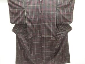 格子織り出し本場大島紬着物アンサンブル